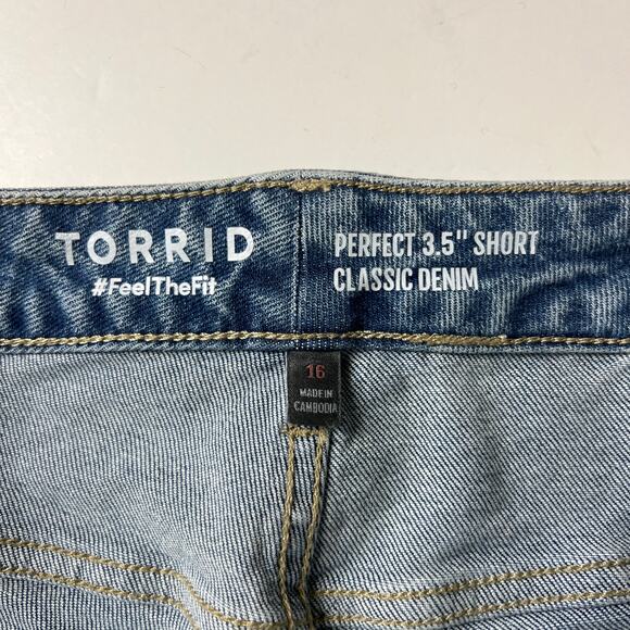 Torrid Perfect Classic Denim Shorts Stretch Plus Size 16 - Picture 3 of 9